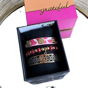 GIFT BOX INCLUDED Rustic Cuff Set of THREE stackable Bracelets Set